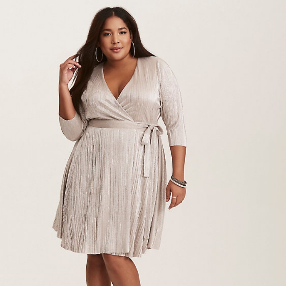 Sexy silver wrap dress from torrid